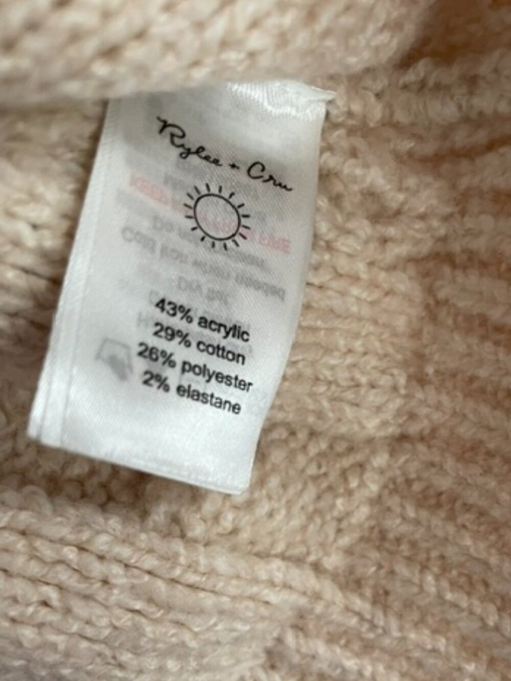 NWOT-Rylee + Cru Bubble sweater, Cardigan, cream, Women's size Small - Picture 5 of 5